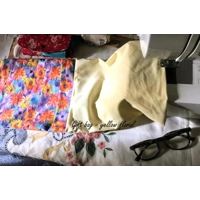 Yellow Floral Fabric Gift Bag, Eco-Friendly Reusable Cotton Bag, Handmade in Yorkshire