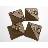 Motorcycle Corner Bookmark - Brown Fabric Biker Bookmark – Small Gift for Him