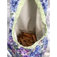 Lilac Floral Wigwam Peg Bag, Lined Cotton Storage Bag for Pegs, handmade in Yorkshire
