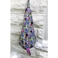 Lilac Floral Wigwam Peg Bag, Lined Cotton Storage Bag for Pegs, handmade in Yorkshire