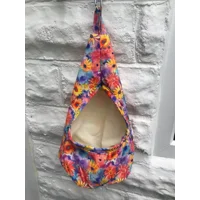 Yellow Floral Cotton Peg Bag, Lined Storage Bag for Pegs, handmade in Yorkshire
