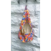 Yellow Floral Cotton Peg Bag, Lined Storage Bag for Pegs, handmade in Yorkshire