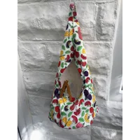 Lilac Floral Wigwam Peg Bag, Lined Cotton Storage Bag for Pegs, handmade in Yorkshire