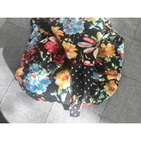 Black Floral Wigwam Peg Bag, Flip & Clip Cotton Storage Bag for Pegs, handmade in Yorkshire