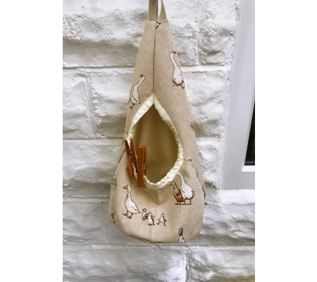 Duck Peg Bag, Linen Storage Bag for Pegs, handmade in Yorkshire