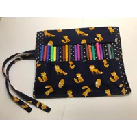 Fox Scrunchie, Handmade Cotton Fabric Pencil Case, Back to School
