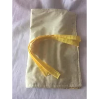 Yellow Stars Pencil Roll, Back To School, handmade in Yorkshire