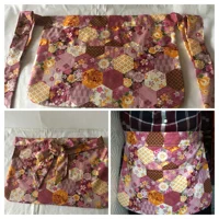 Floral Cotton Apron, Six Pockets, Handmade Gardening Craft Pinny