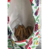 White Floral Wigwam Peg Bag, Cotton Storage Bag for Pegs, Clothespins Bag handmade in Yorkshire