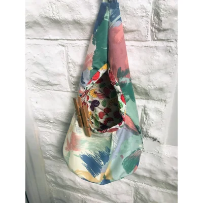 Green Cotton Canvas Peg Bag, Lined Storage Bag for Pegs, handmade in Yorkshire