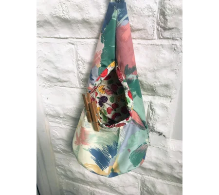 Green Cotton Canvas Peg Bag, Lined Storage Bag for Pegs, handmade in Yorkshire