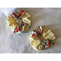Patchwork Scrunchies, Eco Friendly Hair Accessories Pink, Blue, Yellow, Black Floral Polka Dot Scrun