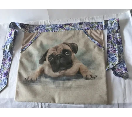 Pug Dog Apron, Kitchen & Garden Lined Apron