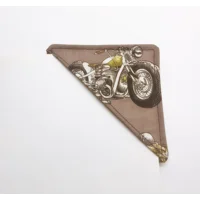 Motorcycle Corner Bookmark - Brown Fabric Biker Bookmark – Small Gift for Him