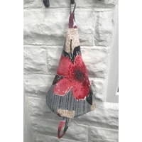 Poppies Linen Peg Bag, Lined Storage Bag for Pegs, handmade in Yorkshire