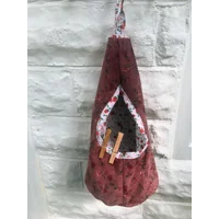 Roses Peg Bag, Cotton Storage Bag for Pegs, handmade in Yorkshire