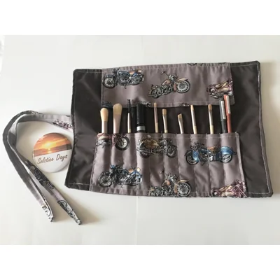 Motorcycle Brush Roll: Handmade Crochet Hook Storage, Penc..