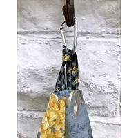 Blue Floral Peg Bag, Wigwam Cotton Storage Bag for Pegs, handmade in Yorkshire