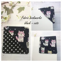 Black Cats Fabric Corner Bookmark