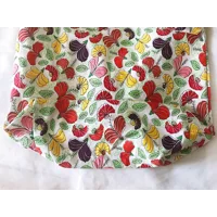 Lined Shopping Bag, White Floral Print Cotton Handmade Eco-Friendly Tote