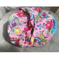 Wigwam Pink Floral Peg Bag, Blue Cotton Storage Bag for Clothespins, handmade in Yorkshire