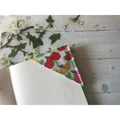 Fabric Bookmark, Pink & Blue, Green, Yellow, Handmade
