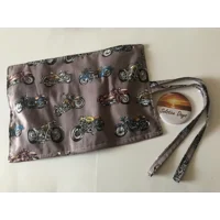 Motorcycle Brush Roll: Handmade Crochet Hook Storage, Pencil Roll