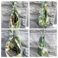 Green Trees cotton Canvas Peg Bag, Lined Storage Bag for Pegs, handmade in Yorkshire