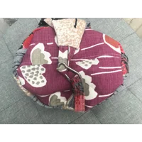 Poppies Linen Peg Bag, Lined Storage Bag for Pegs, handmade in Yorkshire