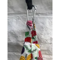 White Floral Wigwam Peg Bag, Cotton Storage Bag for Pegs, Clothespins Bag handmade in Yorkshire