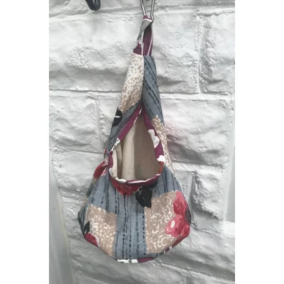 Poppies Linen Peg Bag, Lined Storage Bag for Pegs, handmade in Yorkshire