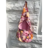 Pink Hexagon Cotton Peg Bag, Lined Storage Bag for Pegs, handmade in Yorkshire