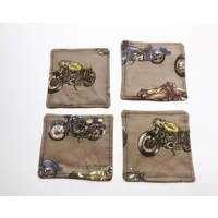Motorcycle Corner Bookmark - Brown Fabric Biker Bookmark – Small Gift for Him