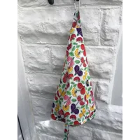 White Floral Wigwam Peg Bag, Cotton Storage Bag for Pegs, Clothespins Bag handmade in Yorkshire