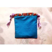 Drawstring Christmas Gift Bag Patchwork - Lined Eco-Friendly Reusable Bag for Secret Santa