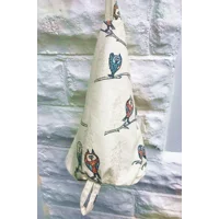 Owl Peg Bag, Linen Storage for Pegs, Clothespins Bag, handmade in Yorkshire