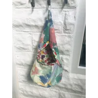 Green Cotton Canvas Peg Bag, Lined Storage Bag for Pegs, handmade in Yorkshire
