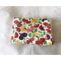 Lined Shopping Bag, White Floral Print Cotton Handmade Eco-Friendly Tote