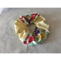 Patchwork Scrunchies, Eco Friendly Hair Accessories Pink, Blue, Yellow, Black Floral Polka Dot Scrun