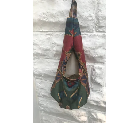 Kilim Peg Bag, Lined Cotton Storage for Pegs, Clothespin Bag handmade in Yorkshire