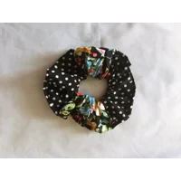 Patchwork Scrunchies, Eco Friendly Hair Accessories Pink, Blue, Yellow, Black Floral Polka Dot Scrun