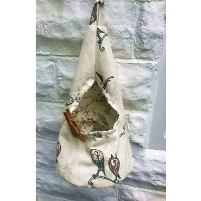 Owl Peg Bag, Linen Storage for Pegs, Clothespins Bag, hand..