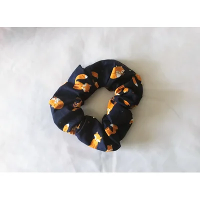 Fox Scrunchie, Handmade Cotton Fabric Pencil Case, Back to..