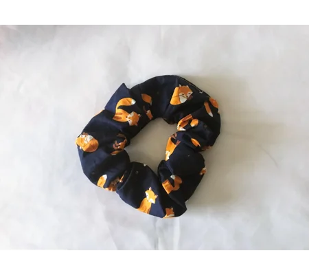 Fox Scrunchie, Handmade Cotton Fabric Pencil Case, Back to School