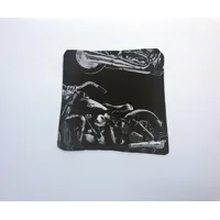 Black Motorbike Corner Bookmark - Cotton Fabric Biker Bookmark