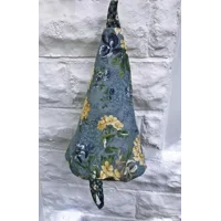 Blue Floral Peg Bag, Wigwam Cotton Storage Bag for Pegs, handmade in Yorkshire