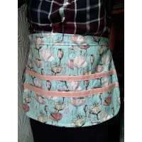 Floral Cotton Apron, Six Pockets, Handmade Gardening Craft Pinny