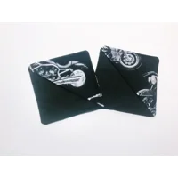 Black Motorbike Corner Bookmark - Cotton Fabric Biker Bookmark