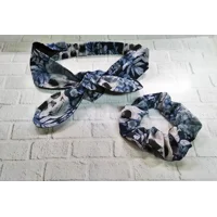 Skull & Roses Headband and Scrunchie Set, Goth Hair Accessories