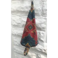 Kilim Peg Bag, Lined Cotton Storage for Pegs, Clothespin Bag handmade in Yorkshire